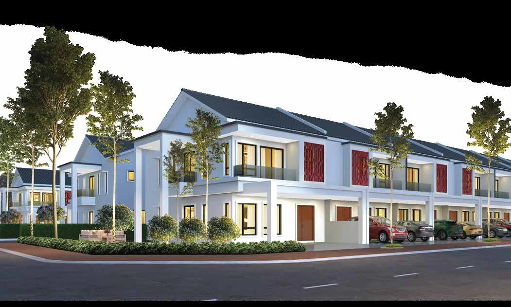 Pulai Heights 2-storey Super Link terrace row with modern facade